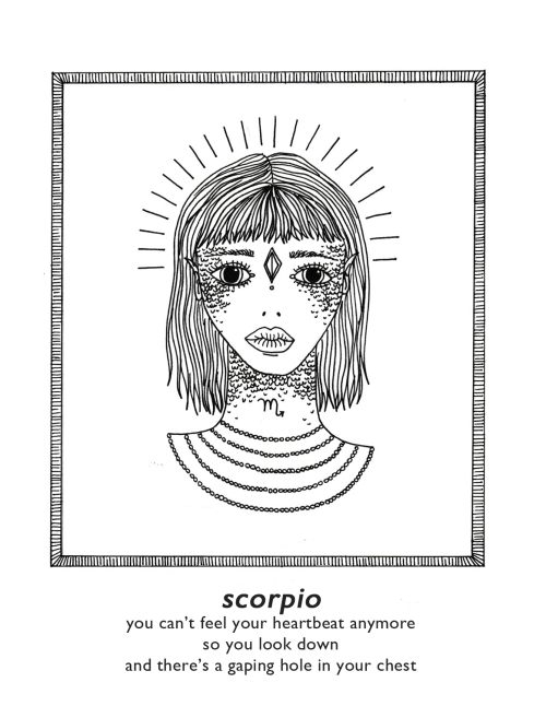 lolananirvana:  astrolovecosmos: izzieanne:   october zodiac doodles - halloween ready  Take a look at these!   “Libra”  “Cancer ”