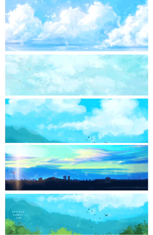 shinsyl:“wind”Painted on PS [2017.08] ehh I just wanted to make a master post with my sky paintings…