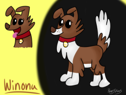 ask-scootabot:I felt like drawing Applejacks dog Winona. Why? I totally have no idea, but i had a good time making it though. -askscootabotmod =3 Cute!