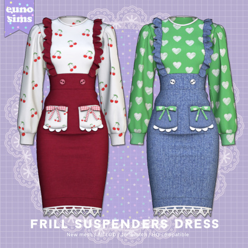 eunosims:  Blythe doll frill suspenders Dress  Download (Early Access) April 15 Release photo b