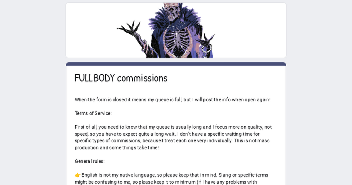 FULLBODY commissions