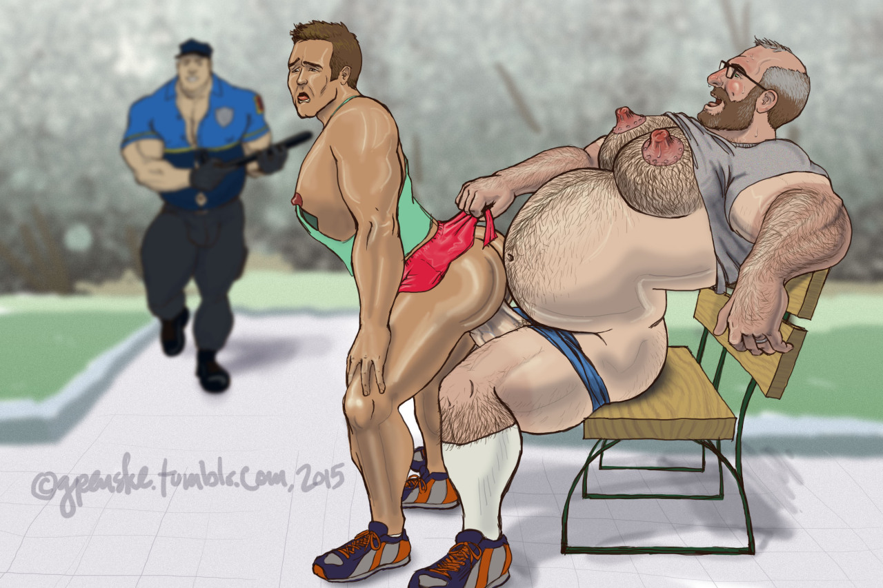 gpenske:  I snap the narrow piece of material between the legs of his shorts to get