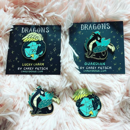 Final new things for MOCCA: very limited numbers of Lucky Charm &amp; Guardian Dragon enamel pin