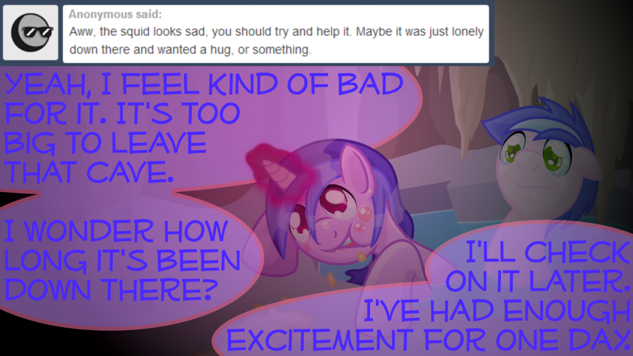 ask-seaswirl:  Phew, feels like I’ve been in this cave for a long time, huh? Let’s