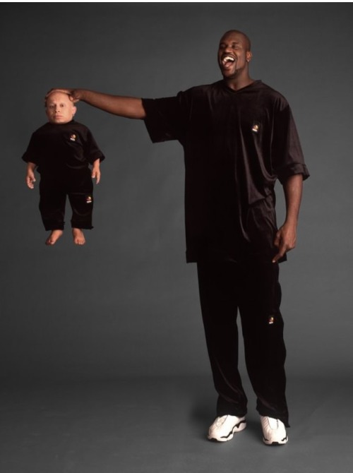 Shaq holding Verne Troyer