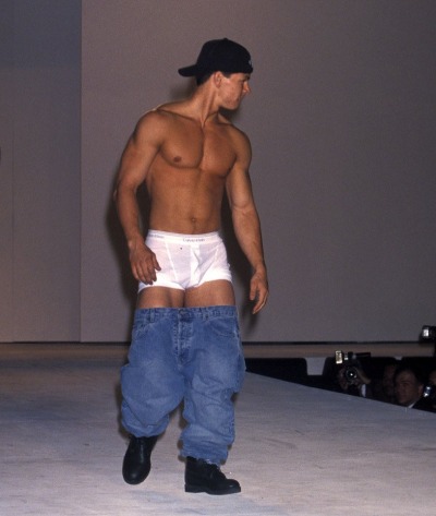 itboytrends:Mark Wahlberg walking for Calvin Klein, 1993.