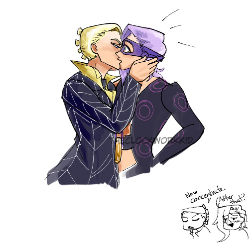Surprise kissy from Prosciutto after Melone was probably teasing and being a little shit about thing