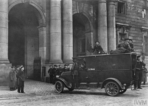 The German Revolution, November 9, 1918. The Kaiser is swept away and a republic proclaimed.