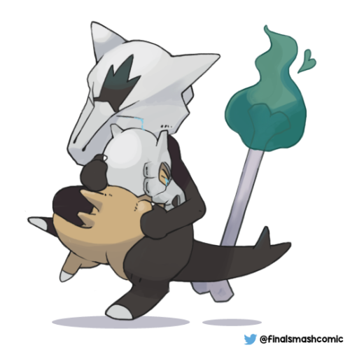 poke-rama:  Alolan Marowak is part Ghost type. Maybe now these two can be together :) From my Twitter! 