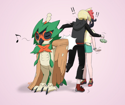 aurantia-ignis:When your Decidueye is the best wingman ;D —-So a month ago I drew th