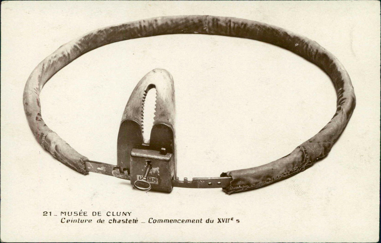 oldalbum:  chastity belt (postcard 1910s) 