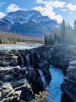 amazinglybeautifulphotography:  First trip to the amazing Alberta. Athabasca Falls, Alberta. [OC] [1792 x 828] - ewankirky