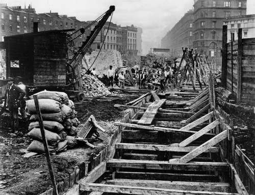 Navigators or &ldquo;Navvies&rdquo; building the London Underground in the late 1800&rsq