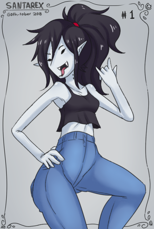  - Goth-tober Pic #1: Marceline Abadeer -YES! I had been waiting all year eagerly to do this! Instea