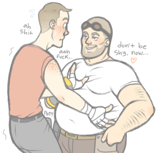 stuffingandthings:  dellconahger:  engie letting scout feel him up because he found
