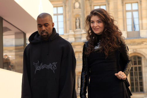 thelordeswork:Lorde and Kanye West arriving to Dior’s 2015/16 show