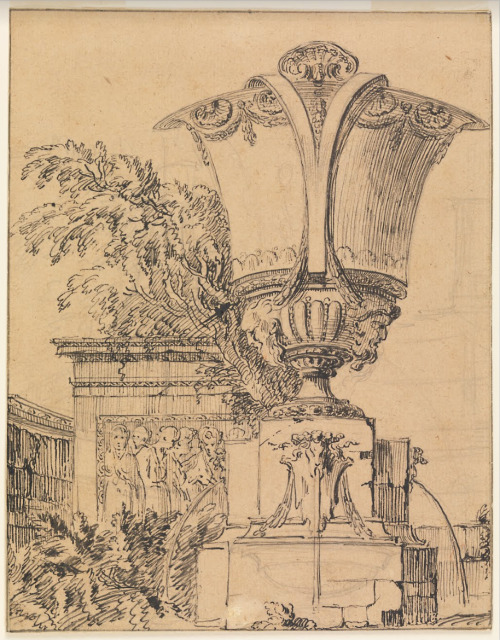 Gilles-Marie Oppenord: Design for a Fountain in a Park ca. 1710