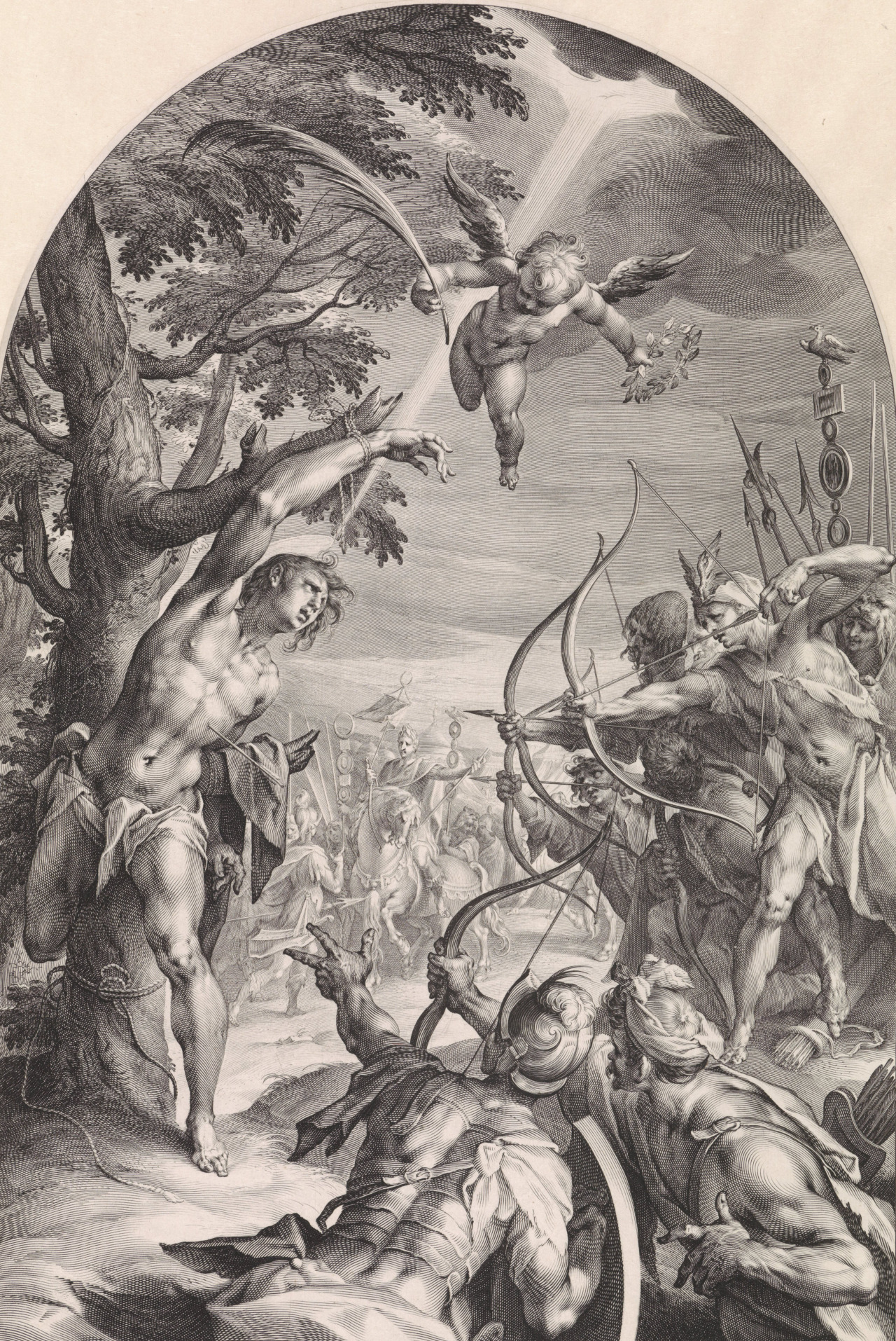 coriesu:  Martyrdom of St. SebastianJan Harmensz. Muller (Dutch; 1571–1628) after