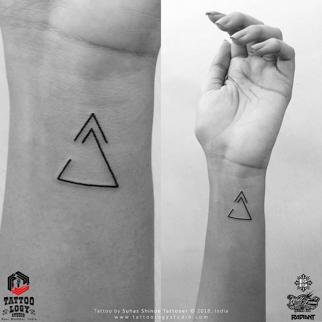 Tattoology Studio on Tumblr: Unclosed Delta Tattoo... Open to new things,  constantly moving forward. #tattoo #wristtattoo #triangletattoo #delta  #arrowtattoo...