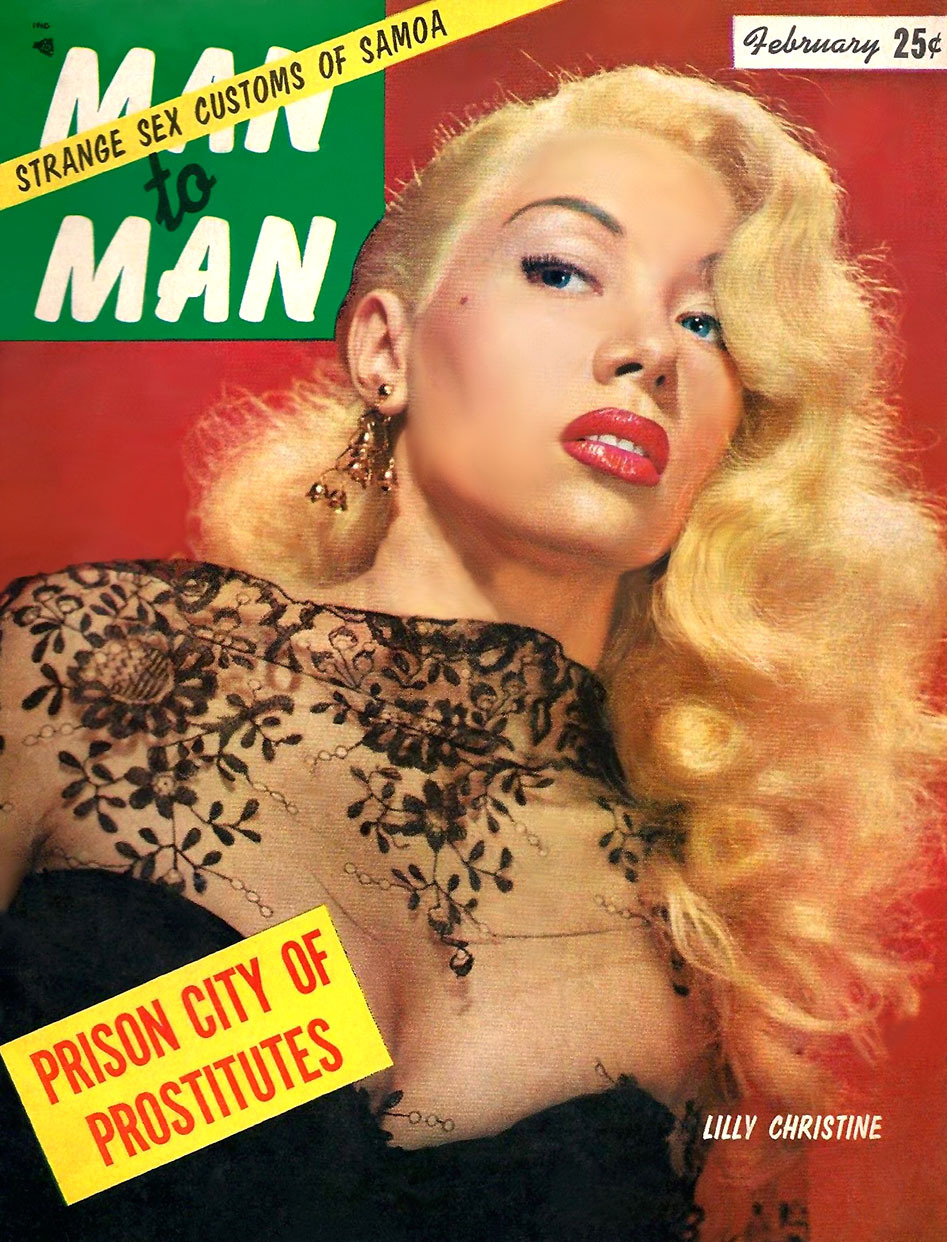 Lilly “The Cat Girl”  Christine Appearing on the February ‘55 cover of ‘MAN