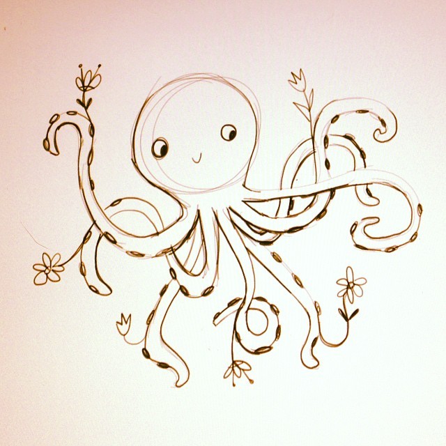 Sketch break #octopus #flowers #sketchy