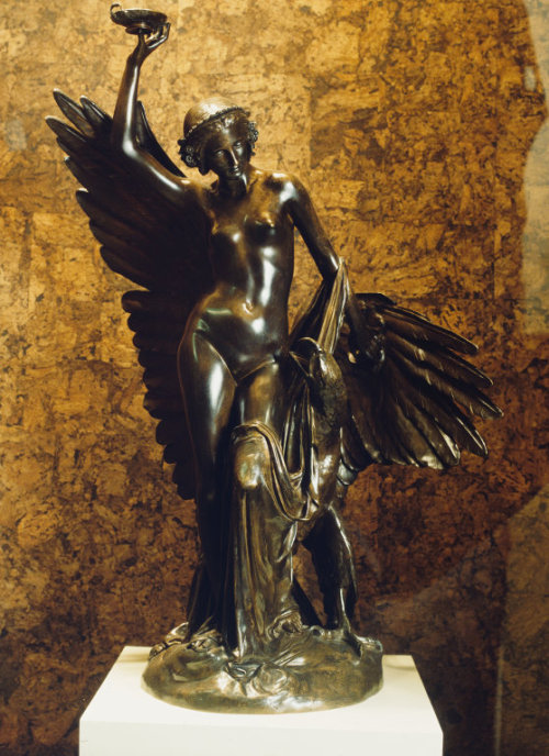 hismarmorealcalm:François Rude (1784-1855)  Statuette “Hebe and the Eagle of Jupiter&rdq