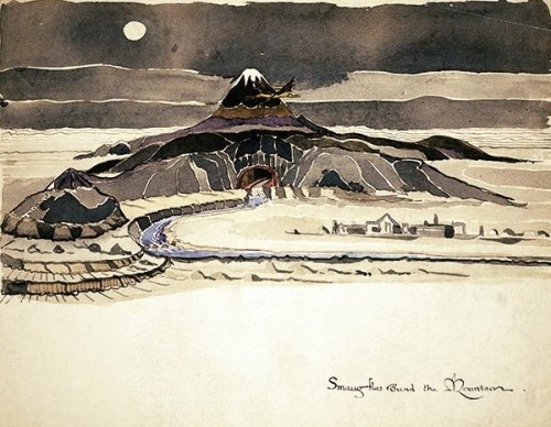  Illustrations of The Lonely Mountain by J.R.R. Tolkien 