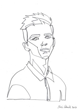 borisschmitz:    “self portrait 3″, continuous line drawing by Boris Schmitz    