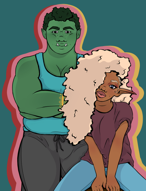 yeah they’re cool or whatever[ID: Aelwyn Abernant and Ragh Barkrock from Dimension 20′s Fantasy High