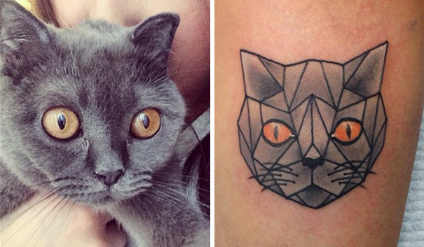 awesome-picz:  Minimalistic Cat Tattoos For Cat Lovers 