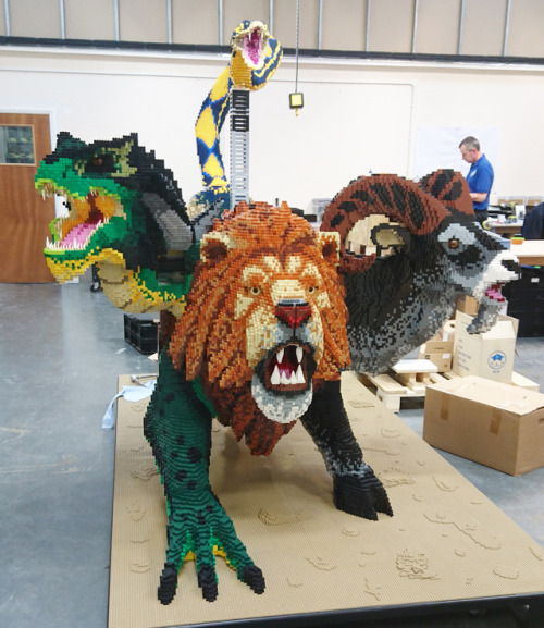 tyfye49: jenndragonarts:  ignigeno:  The chimera I designed for our new LEGO show. I cannot express how much of a labor of love this was. It took over 100 hours just to design, let alone build and is one of the largest and most complex sculptures I’ve