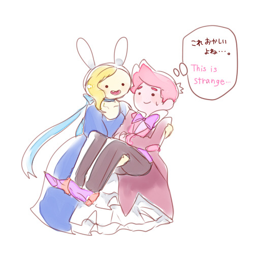 azzz715:  The dress of Fionna is very wonderful&lt;3 この前の仕上げたっ！！！この2人ほんと可愛い！！ でもやっぱり力持ちなのはフィオナちゃ