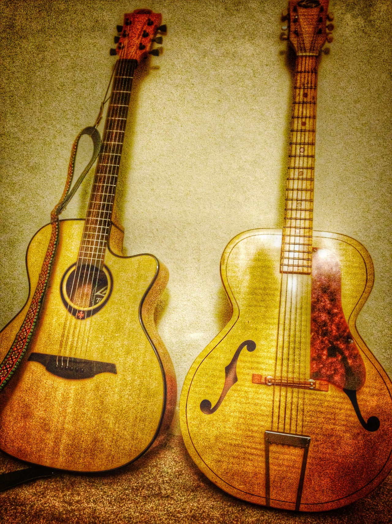 guitar-porn:  Timeless. &ldquo;The one on the left is a French LAG, I named her