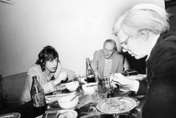 trial-of-gilles-de-rais:Mick Jagger, William S Burroughs, &amp; Andy Warhol