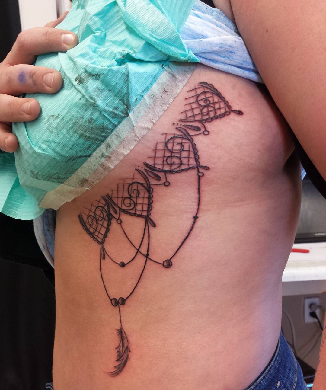 Heath Morrell — Side breast tattoo.. love doing things that are...