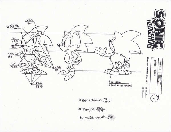 How to draw Sonic the Hedgehog. Model sheets that show how to draw the ...