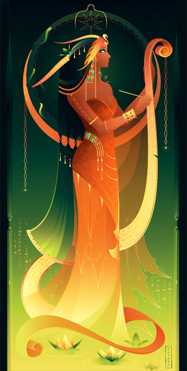 Oracle card game project about the Egyptian Gods & Godesses / Drawn by me on Adobe Ilustrator. P