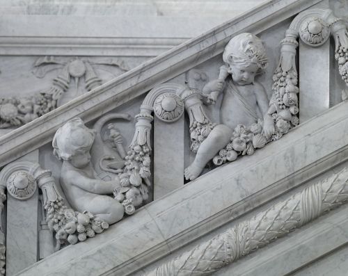 Porn photo vxtacy: qock:  Putti (detail) on staircase