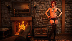 asarimaniac:  Something a little different this time! For the awesome Anasurimbor, Triss from the Witcher 3 being as sexy as always. I would really have liked to do more witcher/witcher 3 images but getting ahold of the rigged models with working UVs