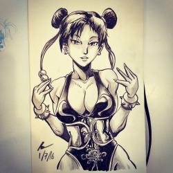 Eunnieverse:  Chun-Li Sketch. I Can’t Not Draw Her In This Outfit. 