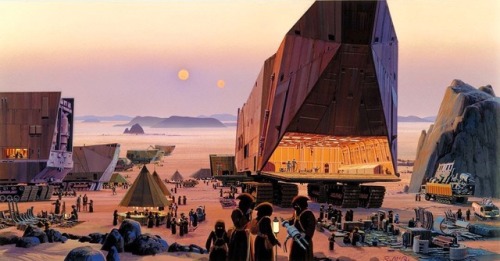 Jawa Sandcrawler designs (and matte) by Ralph McQuarrie.