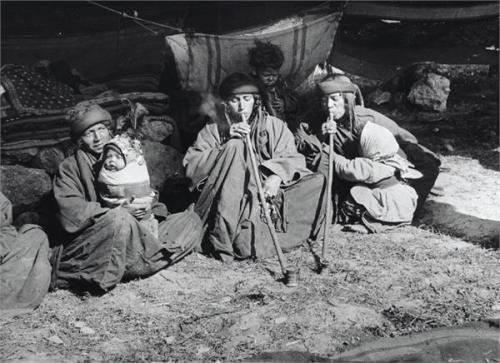 Bedouin women smoke in Galilee, 1935.Tens of thousands of Bedouin people lived in Palestine before I