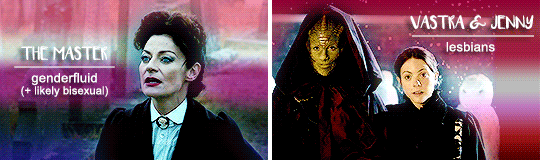 swirlknight:  claratwelve:  Doctor Who LGBT+ characters from 2005 - present  I love