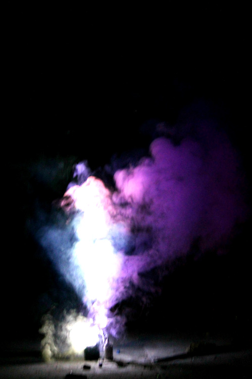 setting off smoke bombs in an abandoned storage silo Linfield Industrial Park, Linfield, PA