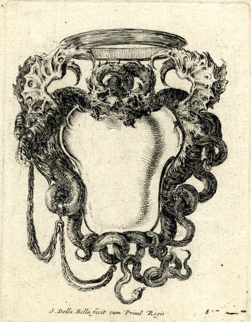 scribe4haxan:Nouvelles Inventions de Cartouches (d.1647 - Etching) - Stefano della Bella 