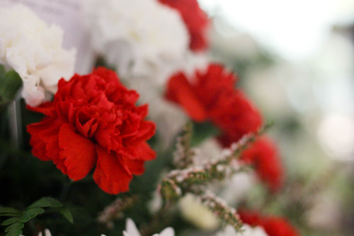 Beauty in death: Flowers at my Uncle Rick's funeral. “The fear of death follows from the fear 