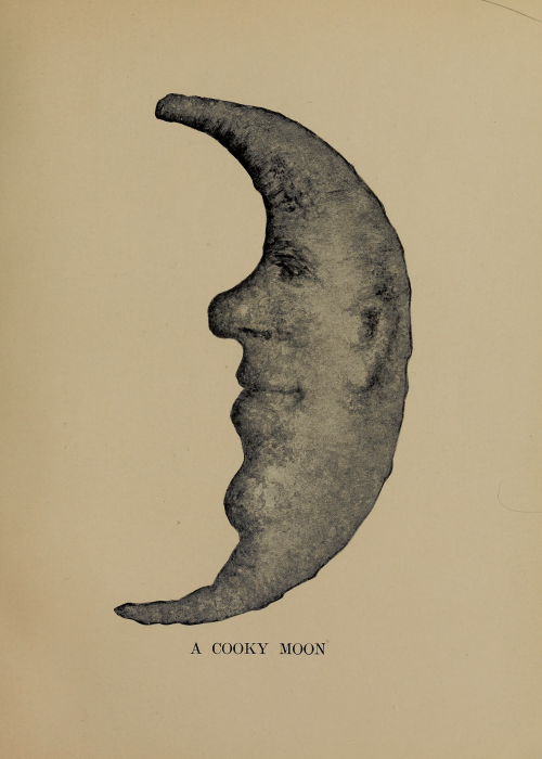 nemfrog: A cookie in the shape of a crescent moon. Lady Hollyhock and her friends. 1906.Internet Arc