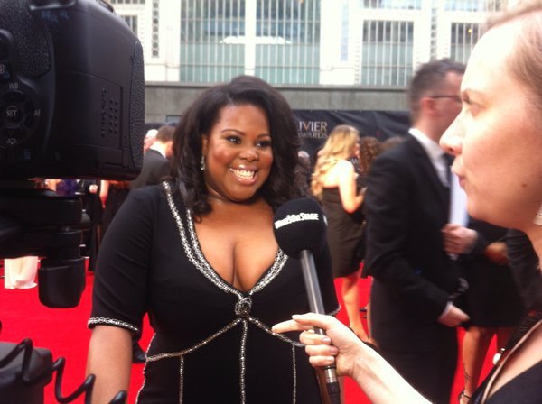 amberrileynews:  Amber on the Olivier Awards red carpet x x x x 