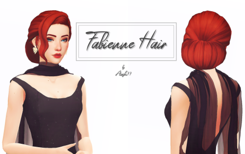 atashi77: Fabienne Hair ~ 4K Followers We all need more romantic buns to use for our sims’ wedding, 