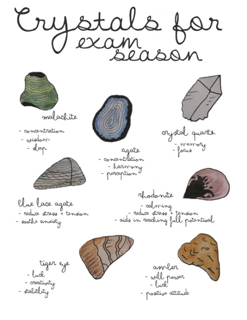 sstoness:Exams are approaching, so here are some crystals to help with concentration, focus and stre